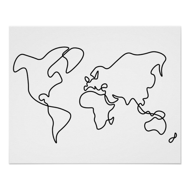Poster Carte du monde à main (Devant)
