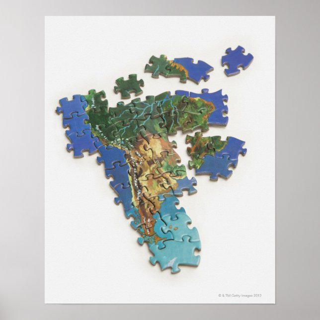 Poster Carte du monde, Amérique du Sud 2 (Devant)