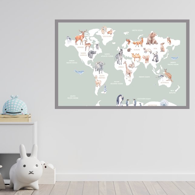 Poster Carte du monde animal (Créateur téléchargé)