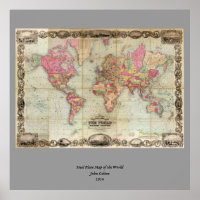 Carte du monde antique par John Colton, vers 1854