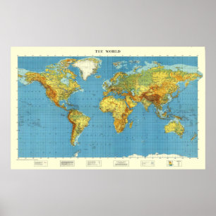 Poster Carte du monde de 1947