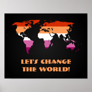 poster carte du monde de la fierté lesbienne