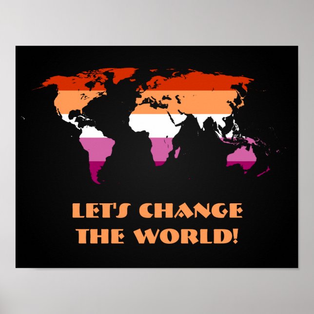 poster carte du monde de la fierté lesbienne (Devant)
