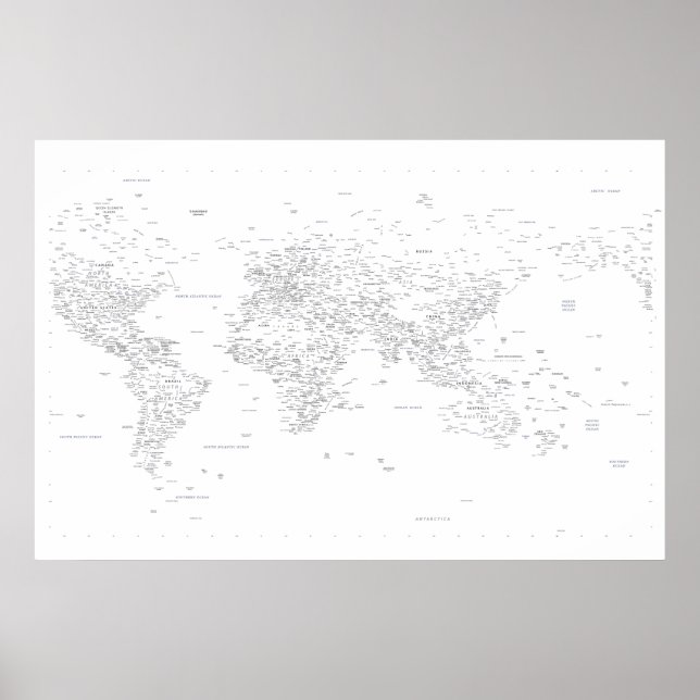 Poster Carte du monde de la typographie (Devant)