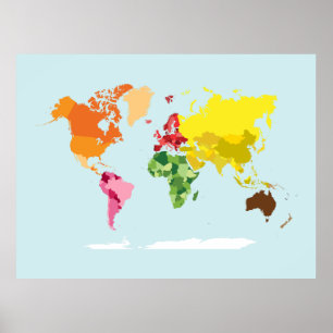 Poster Carte du monde de Montessori Imprimer