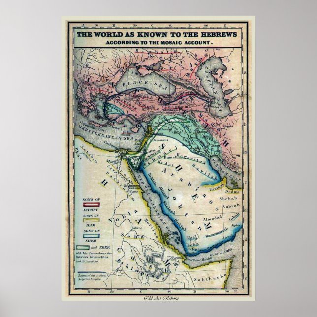 Poster Carte du monde de Noé (Devant)