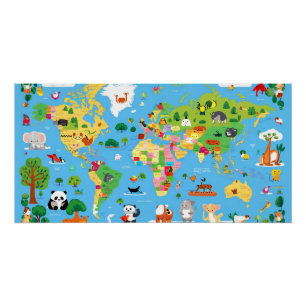 Poster Carte du monde drôle