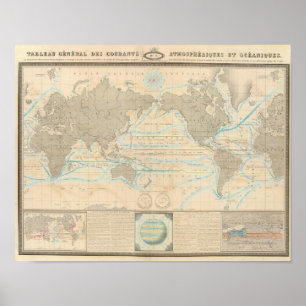 Poster Carte du monde du climat