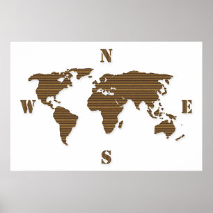 Poster carte du monde en carton