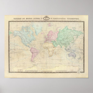 Poster Carte du monde historique 2