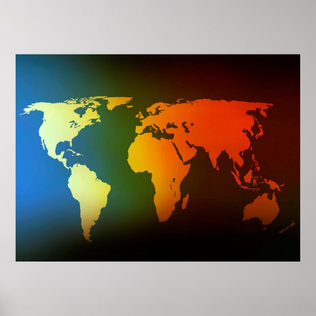 Poster Carte du monde jour et nuit (Devant)