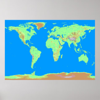 Poster Carte du Monde Pixelated