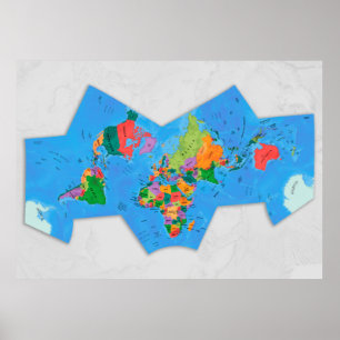 Poster Carte du monde politique Cahill-Concialdi