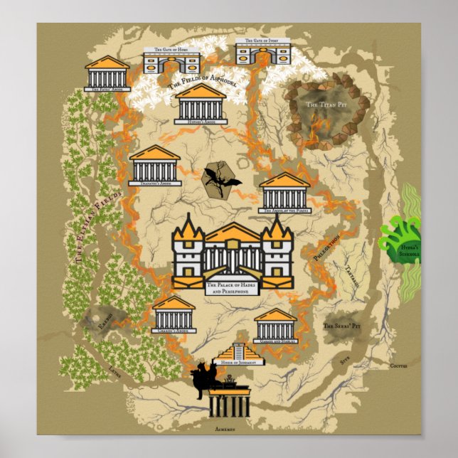 Poster Carte du monde souterrain (Devant)