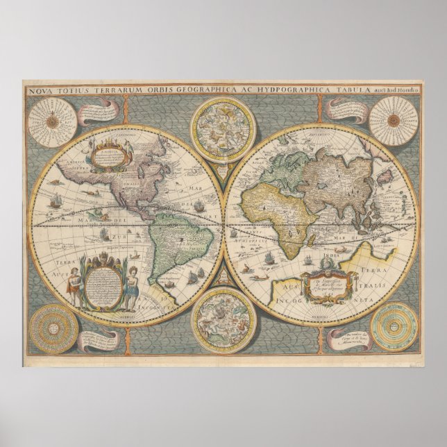 Poster Carte du monde vintage (Devant)