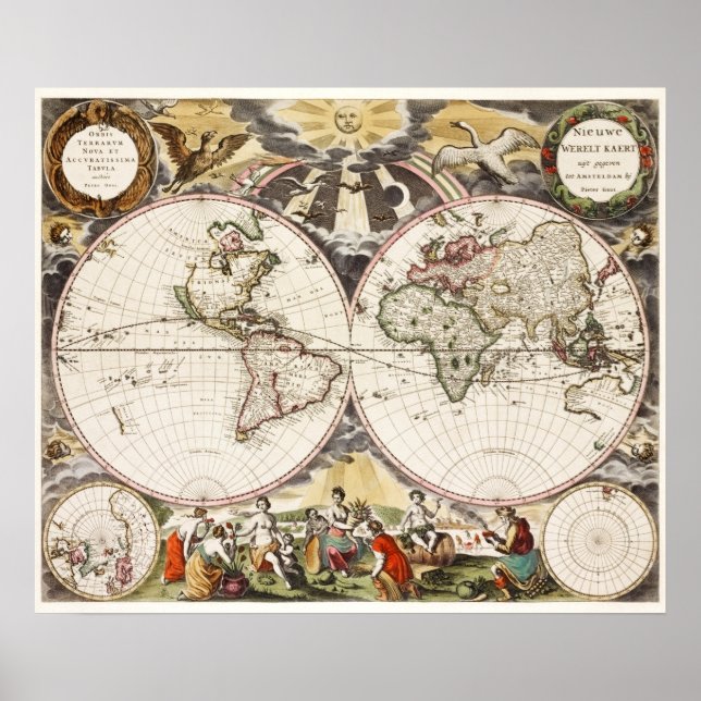 Poster Carte du monde vintage (Devant)