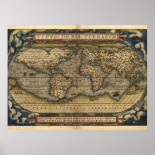 Poster Carte du monde vintage Atlas Conception historique