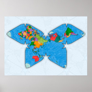 Poster Carte du monde Waterman