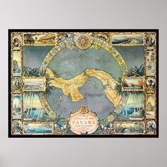 Poster Carte du Panama (Devant)