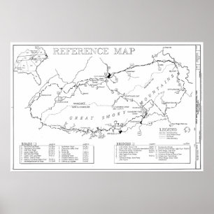 Poster Carte du parc national de Great Smoky Mountains