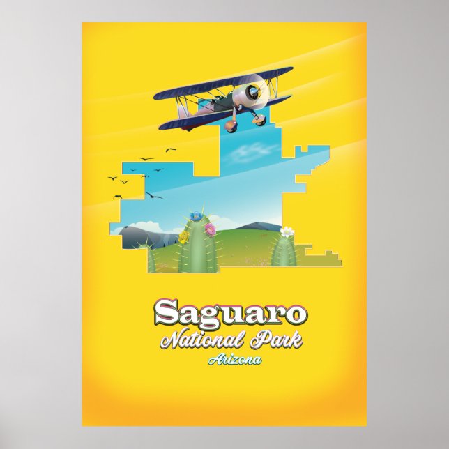 Poster carte du parc national du saguaro (Devant)