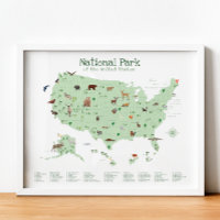 Carte du parc national vert Pépinière de bois Impr
