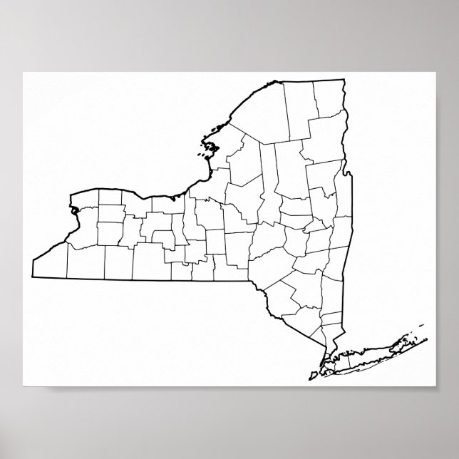 Poster Carte du plan des comtés de New York (Devant)
