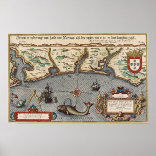 Poster Carte du Portugal 1584