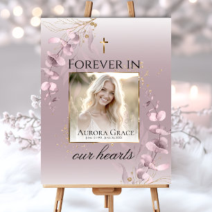 Poster Carte du programme funéraire de la sérénité floral