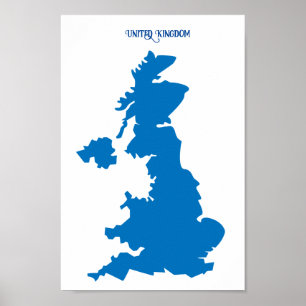 Poster Carte du Royaume-Uni