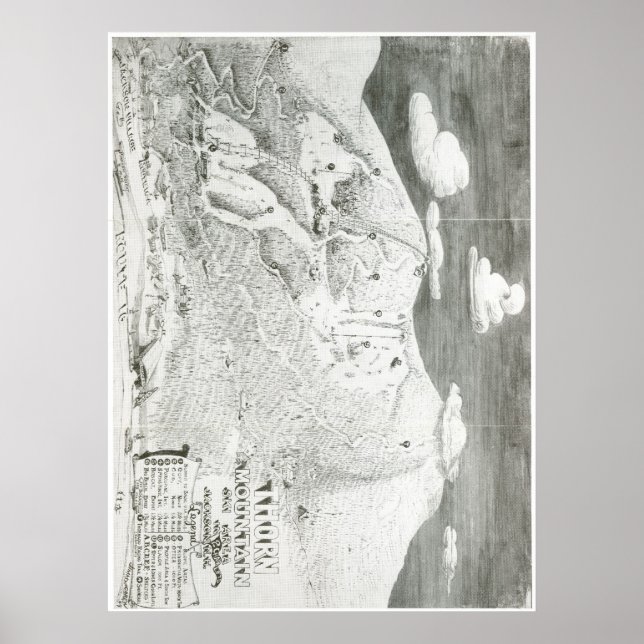 Poster Carte du sentier Thorn Mountain 1949 (Devant)