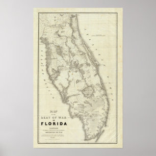 Poster Carte Du Siège De Guerre En Floride