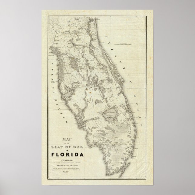 Poster Carte Du Siège De Guerre En Floride (Devant)