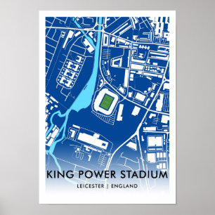 Poster Carte du stade King Power - Accueil du Leicester C