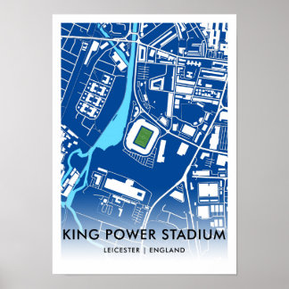 Poster Carte du stade King Power - Accueil du Leicester C