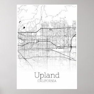 Poster Carte du terrain - Californie - Carte de la ville 