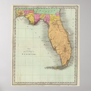 Poster Carte du territoire de la Floride 2
