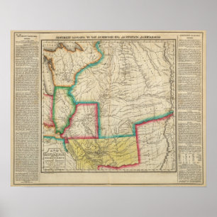 Poster Carte Du Territoire De L'Arkansas