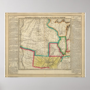 Poster Carte Du Territoire De L'Arkansas