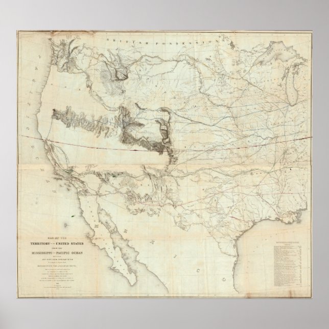 Poster Carte Du Territoire Des États-Unis (Devant)