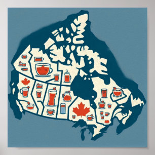 Poster Carte du thé au Canada