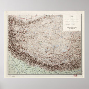 Poster Carte du Tibet (1955)