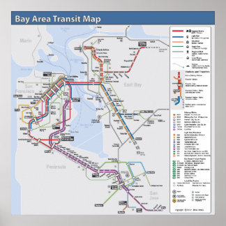 Poster Carte du transport en commun de la région de la ba