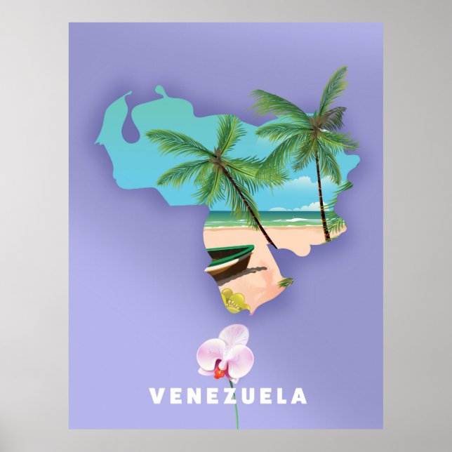 Poster Carte du Venezuela (Devant)