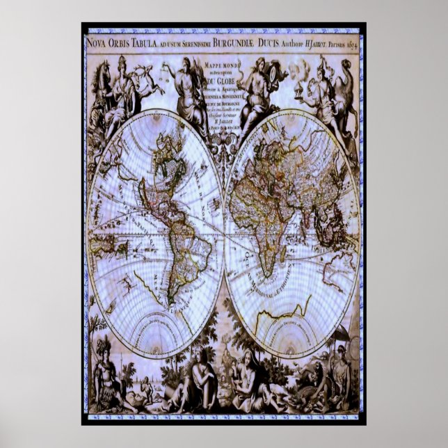 Poster Carte du Vieux-Monde 1 (Devant)