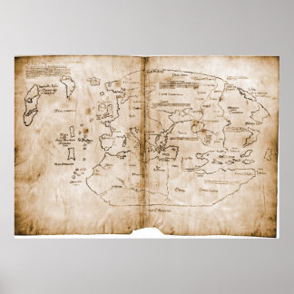 Poster Carte du Vinland Mappa Mundi du XVe siècle