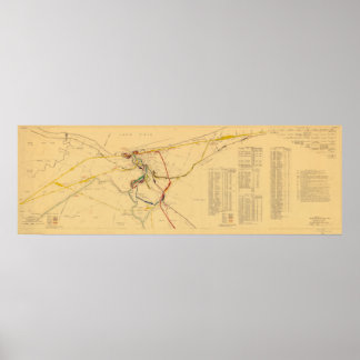 Poster Carte d'unification des chemins de fer Cleveland 1