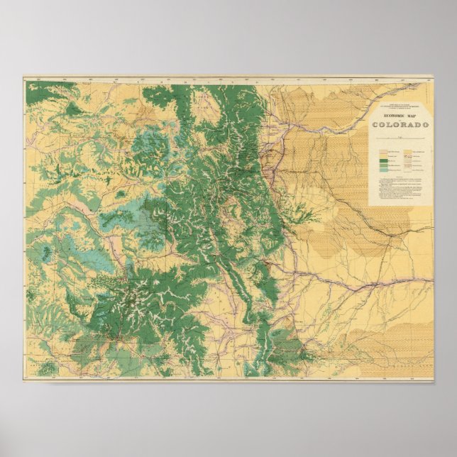Poster Carte économique du Colorado (Devant)