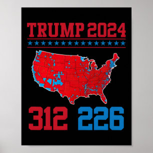 Poster Carte électorale 2024 312 Rouge Résultats des élec