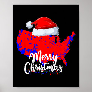 Poster Carte électorale Trump Joyeux Noël Père Noël H
